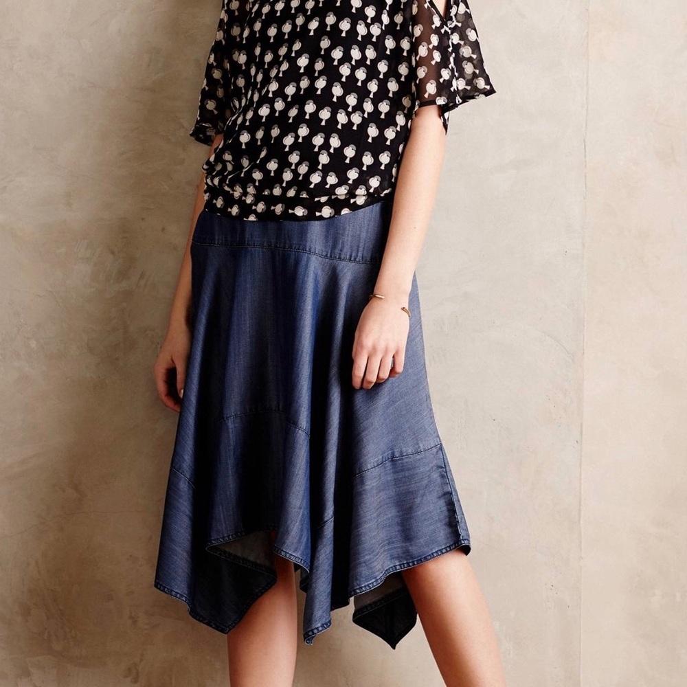 Anthropologie denim skirt